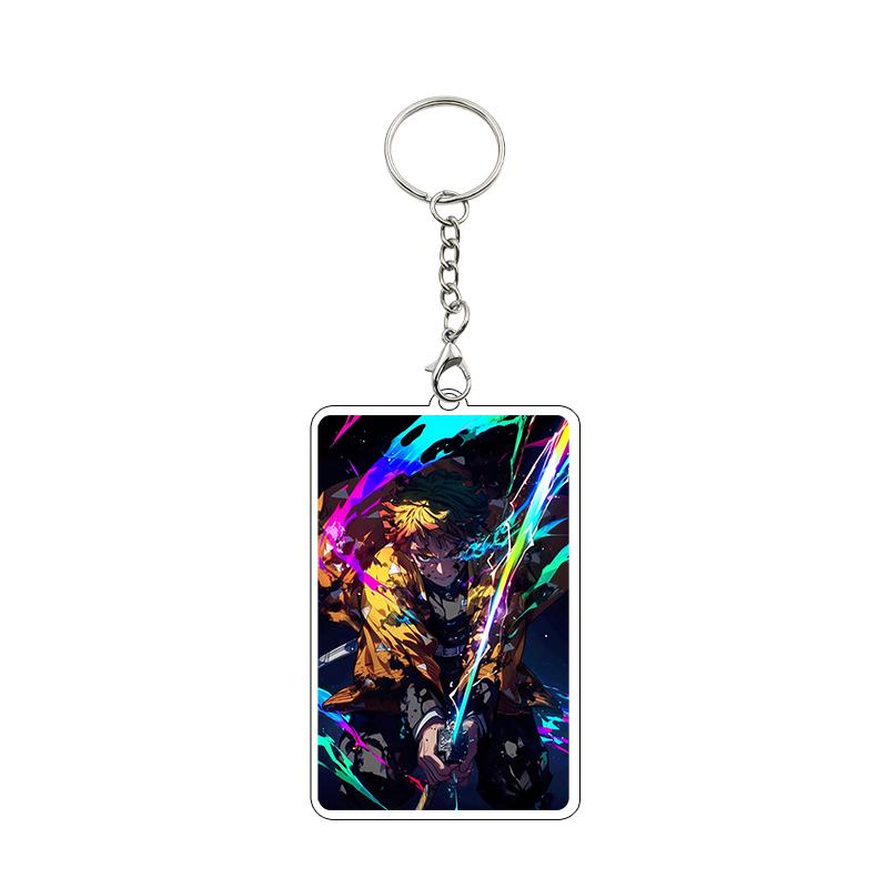 Anime 8cm Kamado Tanjiro Nezuko Agatsuma Zenitsu Cartoon Characters Acrylic Keychain Accessories Car Pendant Gifts Toy Wholesale