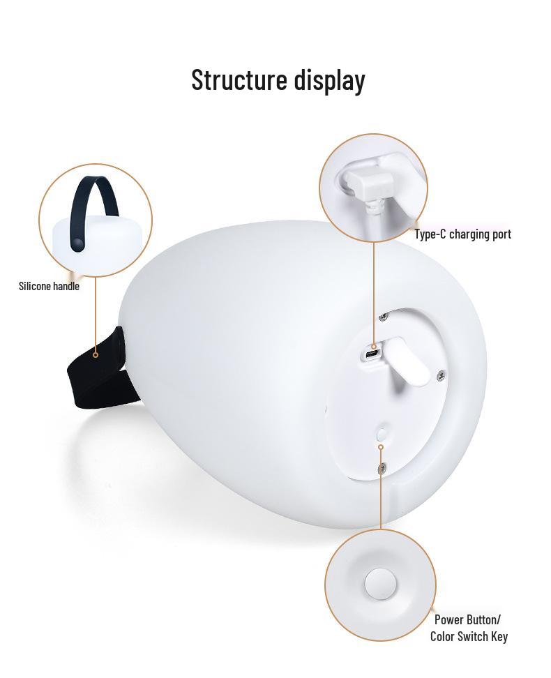 Portable Rechargeable Night Light: Cross-Border E-commerce Camping & Bedroom Table Lamp