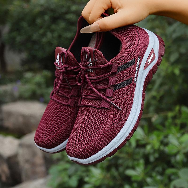 Women s Spring Flyknit Breathable Casual Mesh Running Shoes 38