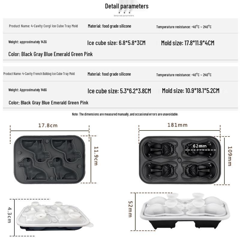 Corgi & Sausage Dog Silicone Ice Cube Tray - Food Grade, Easy Release