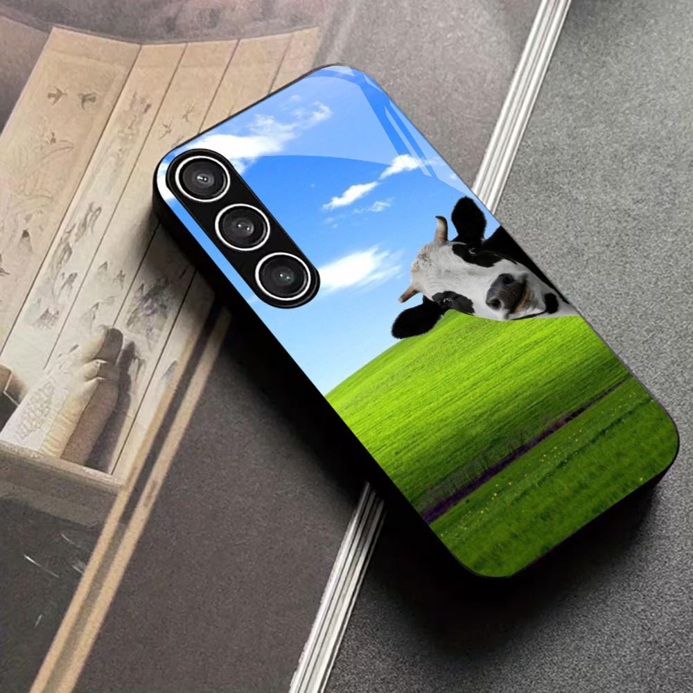 Silly Cattle Protective Exquisite High-end PhoneCase Glass PhoneCase for Samsung Galaxy S26 S25 S24 S23 S22 S21 FE,Ultra,Plus