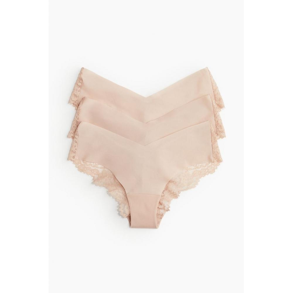 

HM No Show Комплект из 3-х хипстерских трусиков бежевого цвета