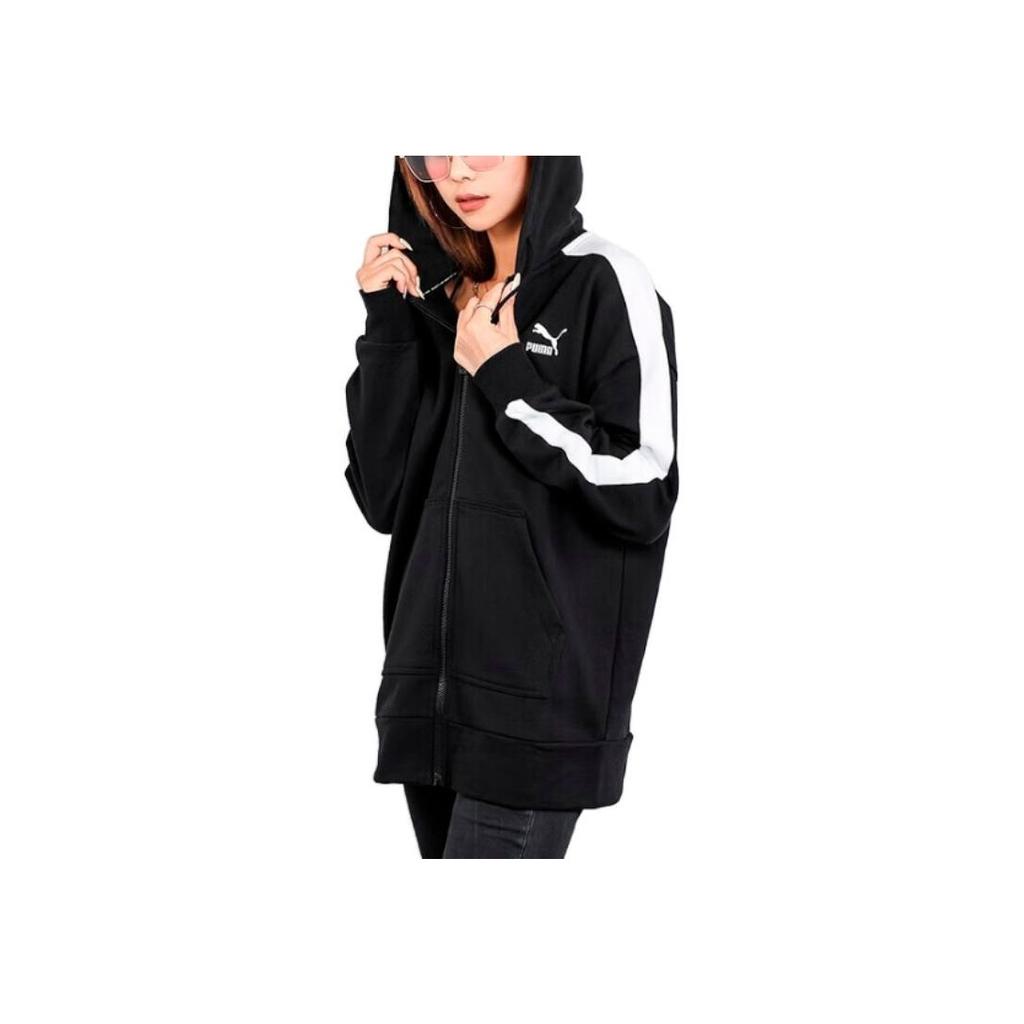 PUMA Color Block Zip Hoodie Jacket Women Jackets Black 595924-01