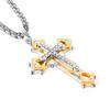 New Titanium Steel European and American Jewelry Titanium Steel Retro Multi Layer Cross Necklace Pendant