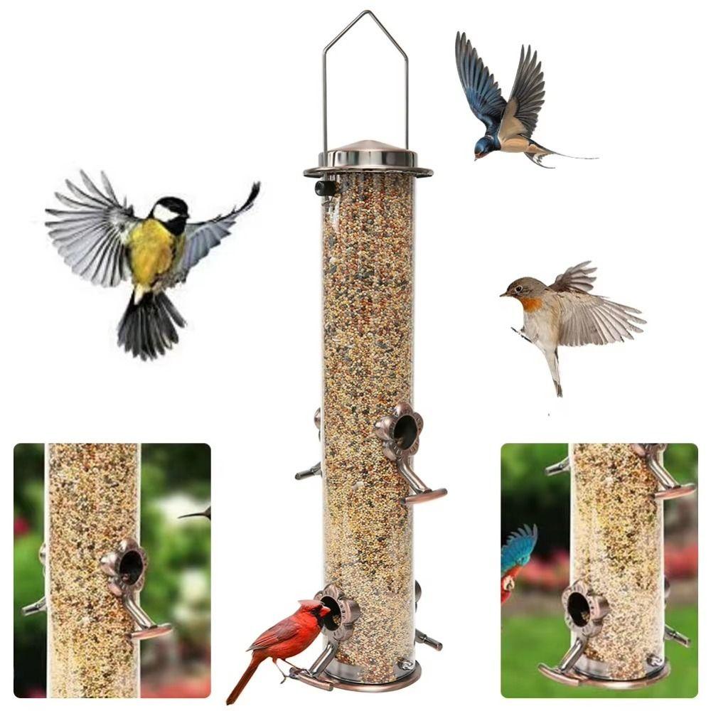 Metal Bird Food Dispenser Automatic Bird Feeding Bowl Feeding Container Bird Feeder  Outdoor
