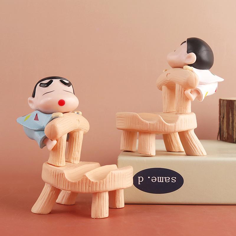 Cartoon Anime Crayon Shin-Chan Figure Phone Holder Lovely Phone Stand Phone Support Desktop Decoration Office Home Ornament