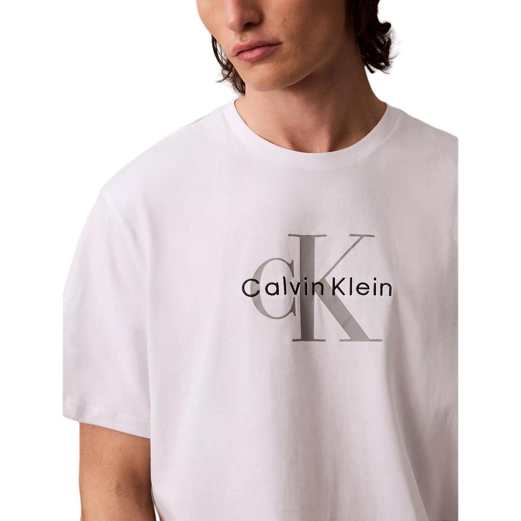 Calvin Klein Minimalist Comfortable Versatile Classic Crew Neck Short Sleeve T-Shirt Men Tops Bright-White 4RB862G-110