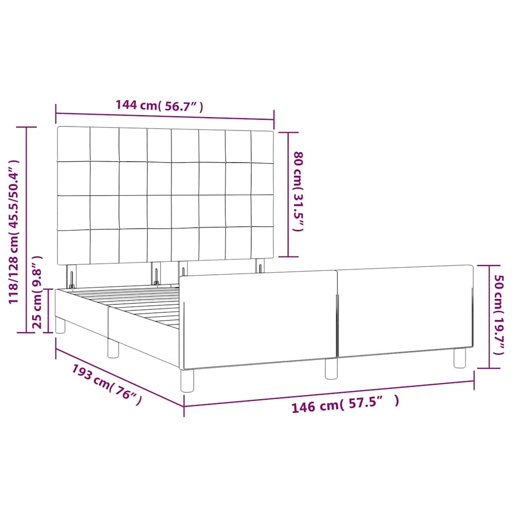 Bed Frame without Mattress Dark Green 140 x 190 cm Velvet