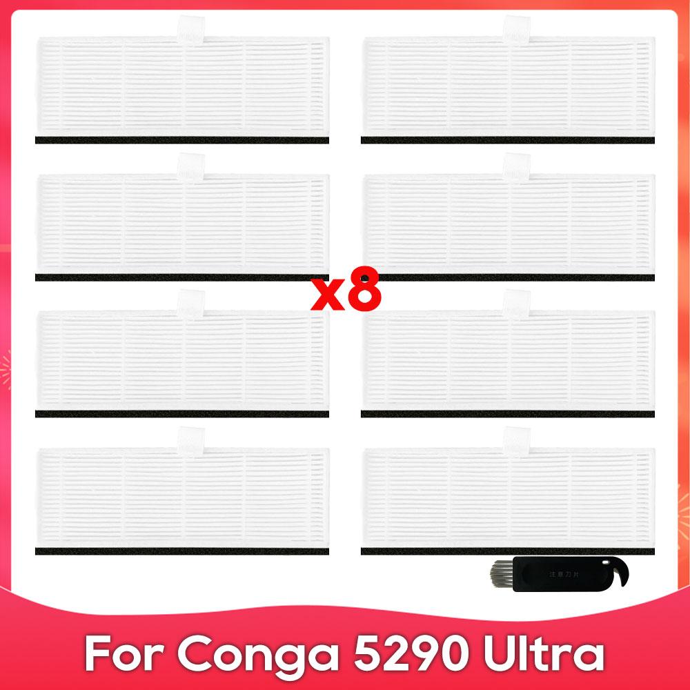 Fit For ( Conga 5290 Ultra ) Spare Parts Accessories Side Brush Hepa Filter Mop Pad Dust Bag