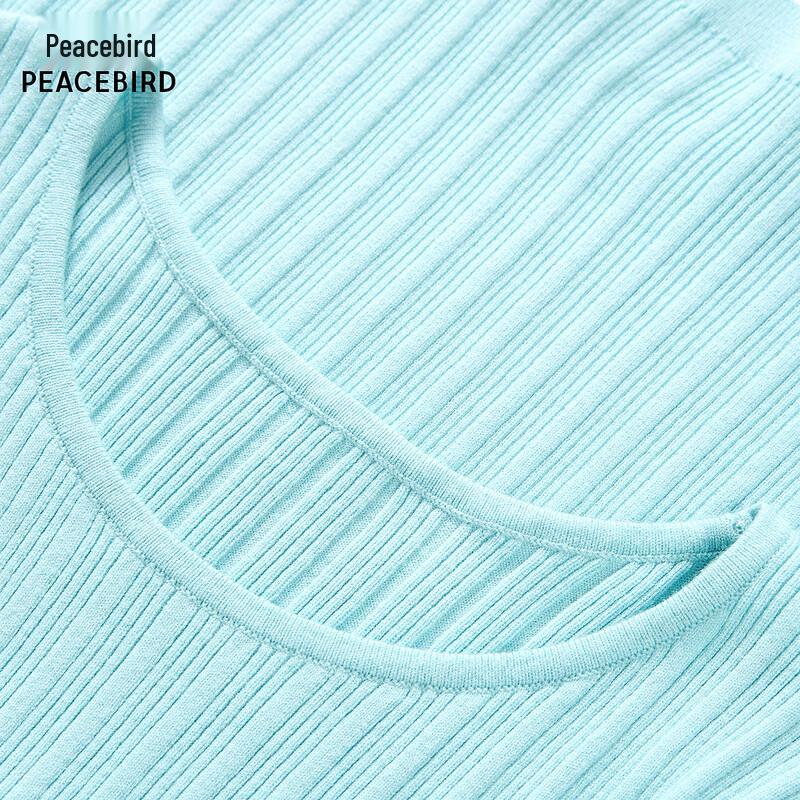 PEACEBIRD Women's Slim Fit Round Neck Knit Sweater