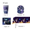 Space Astronaut Birthday Party Decoration Tableware Tablecloth Cup Plate Napkins Banner Backdrop Gift Bag Party Supplies Favors