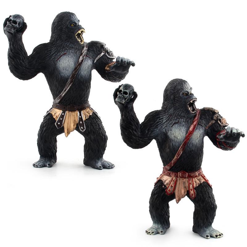 Simulation Animal Model Chimpanzee Warrior Doll Toy Jungle Wildlife Ornament Collection