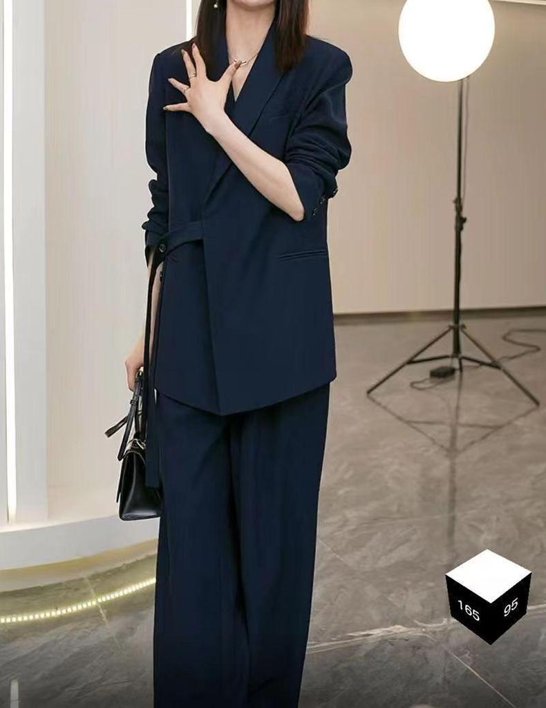 Southeast Asia Women's Plus Size Wide-Leg Pants Two-Piece Set - Spring/Autumn Fashion