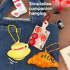 Porte-clés Pendentif Nourriture Mignonne Dessin Animé Kawaii Créatif Drôle Œuf au Chocolat Pain Accessoires Pendentifs Sac à Dos Cadeaux