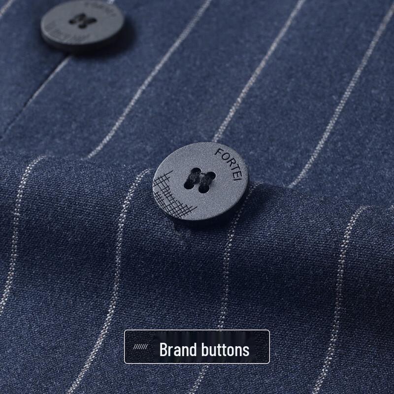 FORTEI Men's Striped Double-Breasted Suit Set