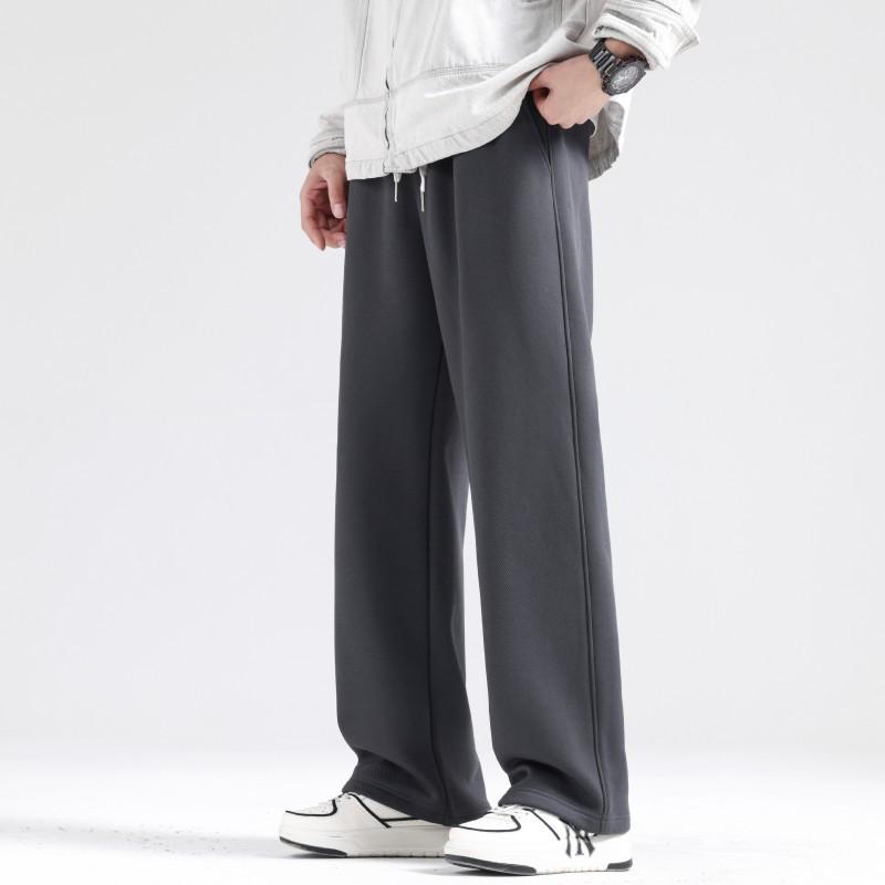 

2025 Men s Wide-Leg Casual Sweatpants: American Straight-Leg Trousers for Spring & Autumn 4XL (190-220 jin)
