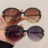 New Vintage Round Frame Sunglasses Gradient Colorful Trendy Women Female Eyewear Shades for Ladies