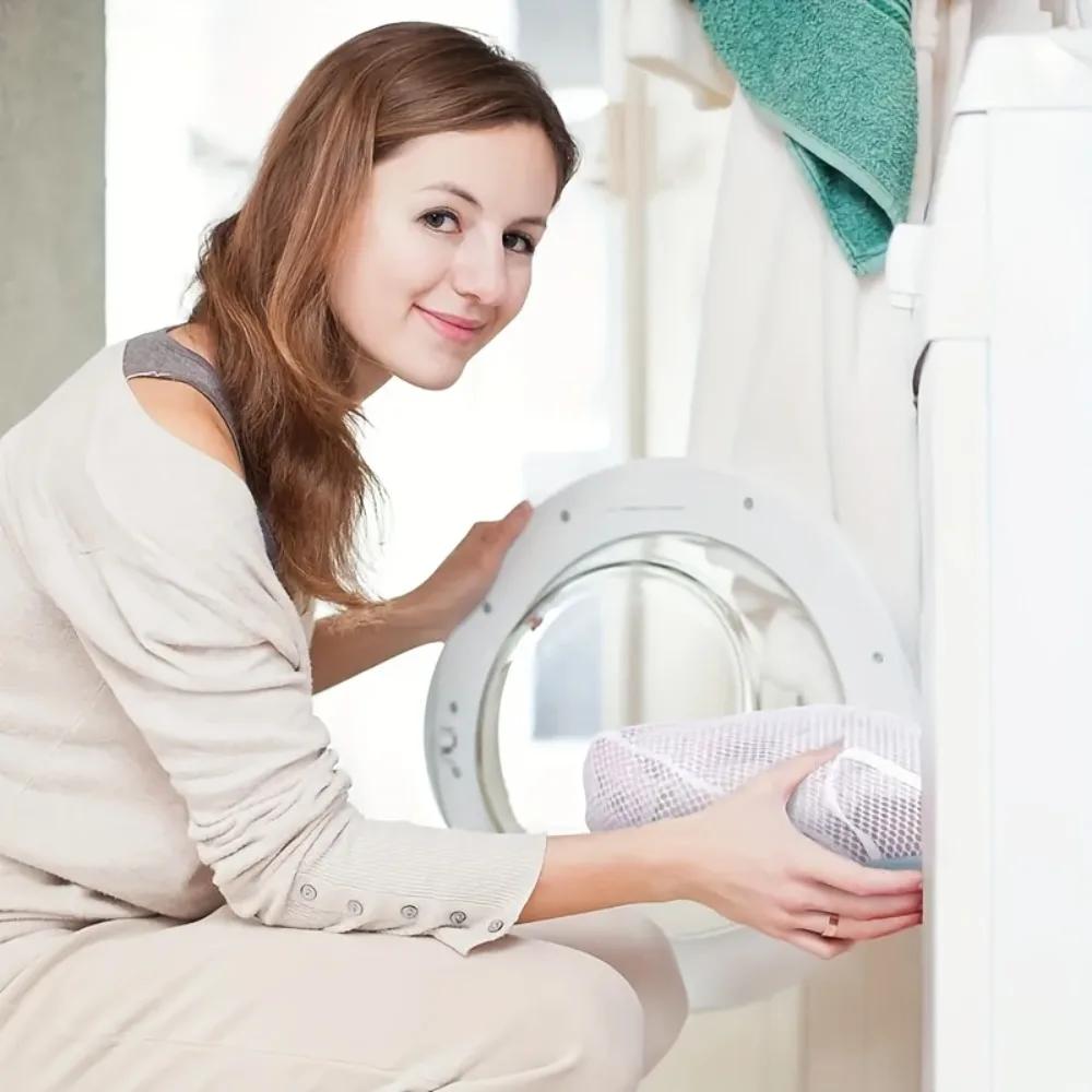 2pcs Honeycomb Mesh Laundry Bags with Handles,Durable Polyester Fabric, Versatile Rectangular Zipper Design for Delicate Clothes