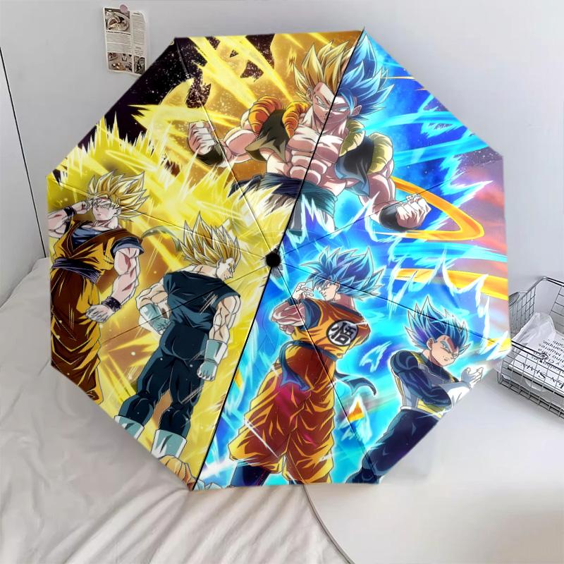 1 PC Automatic Folding Umbrella - Dragon Ball Z Pattern Portable Foldable Design With 8 Ribs Christmas Birthday Gifts
