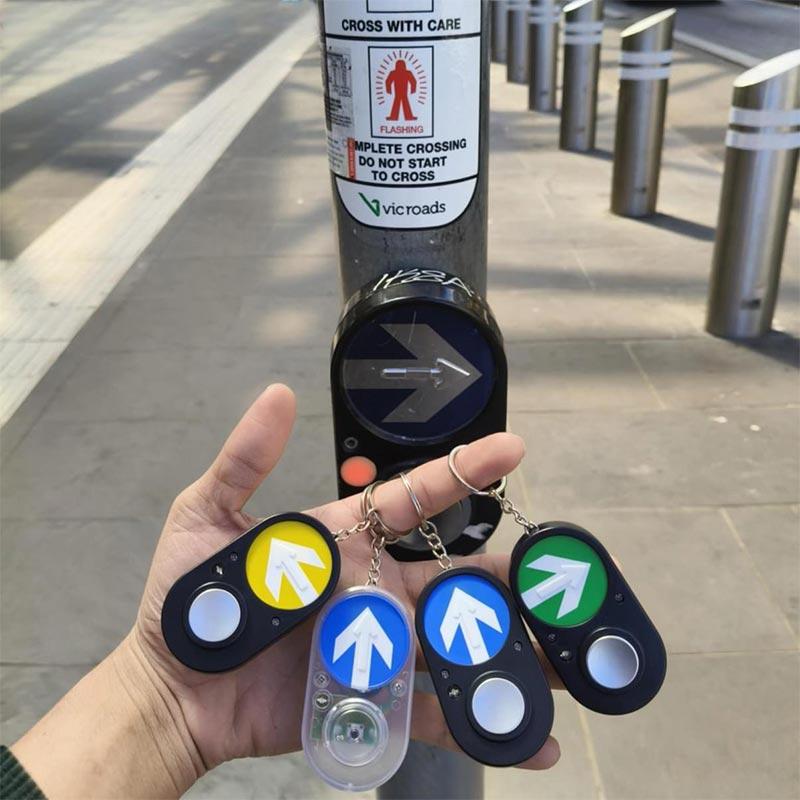 Portachiavi Pulsante Semaforo Pedonale Australiano con Suono Decorazione Creativa Regalo Portachiavi Accessorio Divertente Ciondolo da Appendere