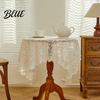 Coffee Table Cloth Furniture Surface Round Fabric Tablecloth Floral Lace Cover with Protector Scalloped Trim for Wedding Afternoon Tea