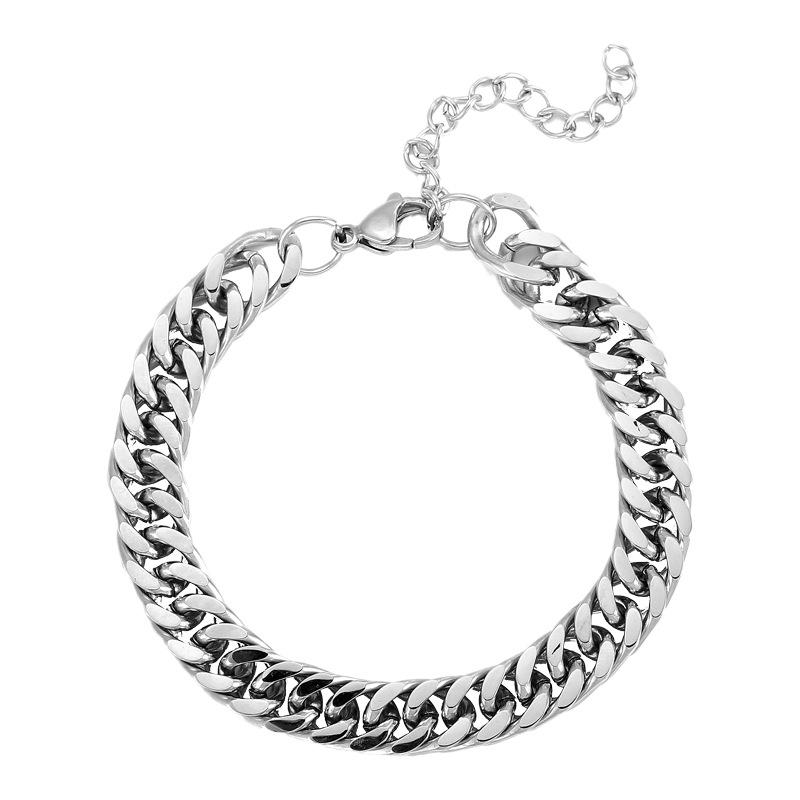 2025 Trend Cuban Niche Hip-Hop Bracelet for Couples: Stylish Chain Jewelry for Women & Men