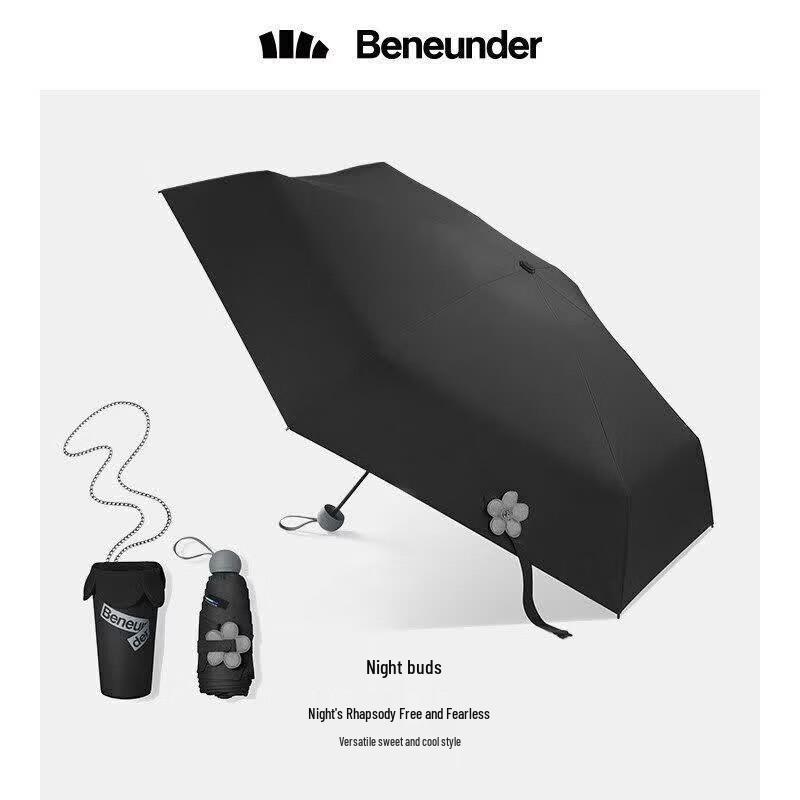 Beneunder Night Lace Double-Layer 5-Fold Automatic UV Sun Parasol