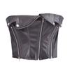 Fashion Wind 2023 Fall and Winter New Arrival Female Stylish Versatile Zipper Fitted Waist Backless Tube Top Metal Silm Tops