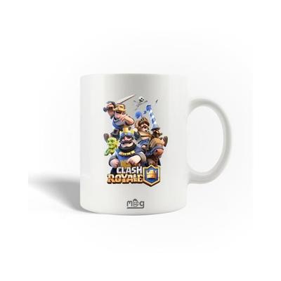 Keramický hrnček - Clash Royale - 30cl - Biely - Vhodný do umývačky riadu - Výška 9,5cm