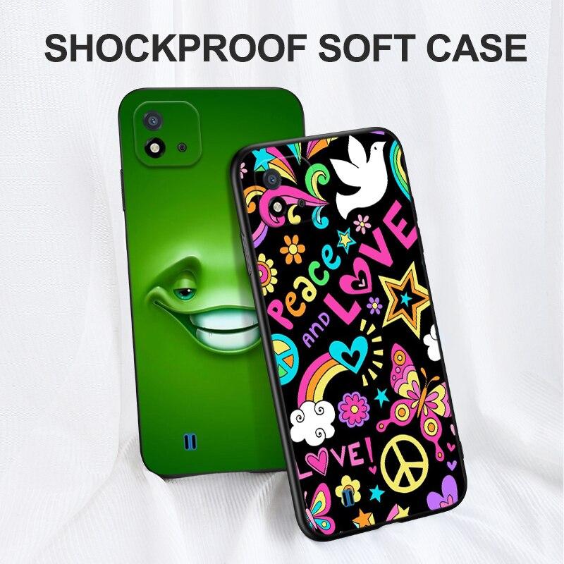 For Realme C11 2021 2020 Case Silicon Back Cover For OPPO RealmeC11 C 11 Case 6.5inch Black Tpu Case Cute Funy