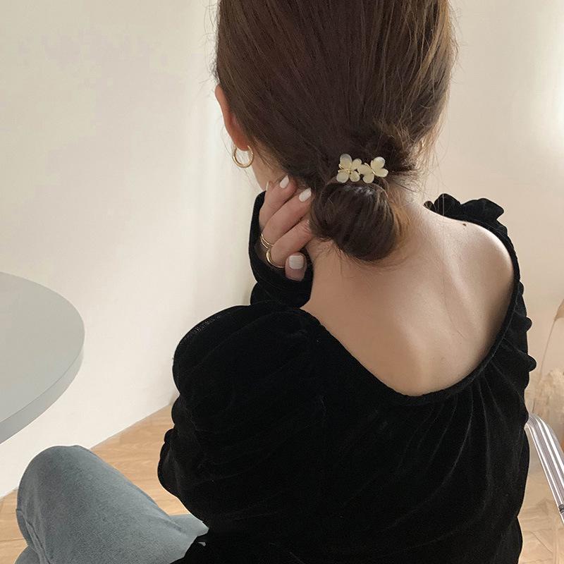 Little Cat's Eye Stone High-Elastic Hair Tie: Durable, Non-Pulling Summer Ponytail Band for Women