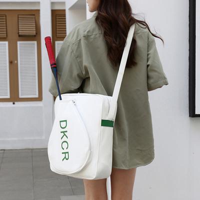 Yousheng Tennis Bag Tennis Sling Crossbody Bag Large Capacity Faux Leather Racket Bag for Badminton Pickleball Racquets