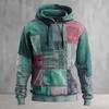 New Geometric Plaid Hoodie Sweatshirt Men Women Fashion Plus Size Hoodies Patchwork  Print Men Clothes  Oversized Tracksuit