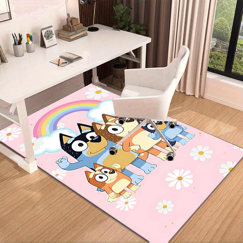Bluey Friends Adventure Area Rug Office Rug, Chair Rug, Decor Carpet Livingroom Bedroom Mat, Large Size Fan Gifts Christmas Gifts
