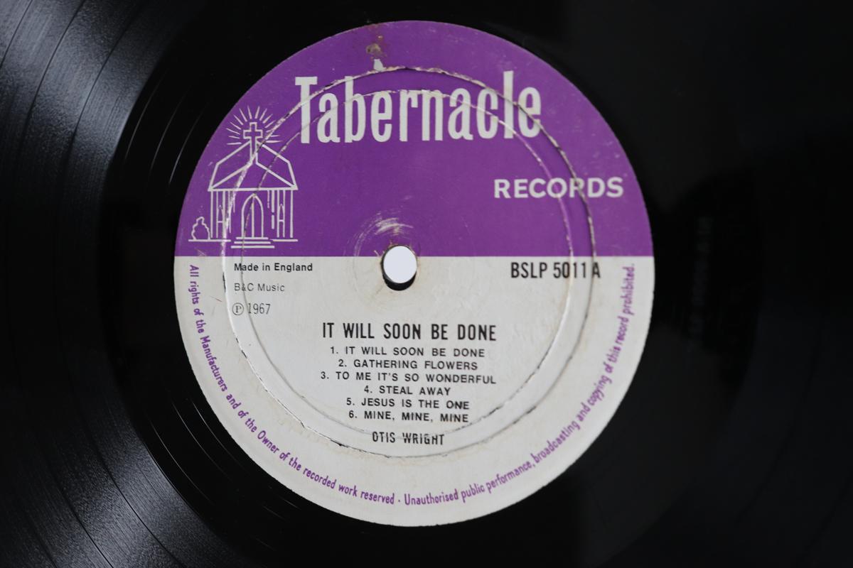 

Платівка OTIS WRIGHT It Will Soon Be Done BSLP5011 TABERNACLE RECO 1967 UK Реггі Ска Даб Вживана
