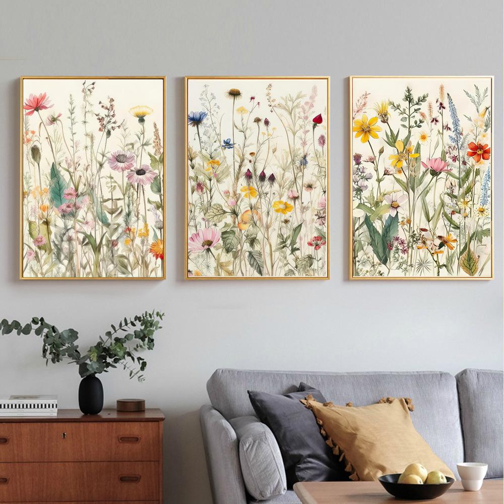 Aquarell Wildblumen Blumen Poster Bunte Blumen Drucke Boho Kunst Leinwand Malerei Minimalistischen Moderne Wand Bild Schlafzimmer Dekor