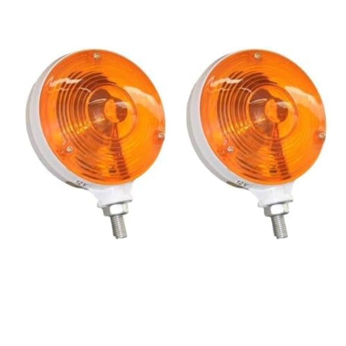 

2PCS 4 Round Double Face Star Turn Signal Lights Amber | Dual Face Truck Trailer Indicator Lamps 24 LEDs янтарь