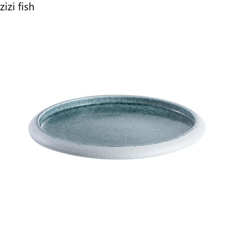 Creative Circular Ceramic Flat Plate Restaurant Service Plate Steak Plate Dessert Plates Sushi Plates Specialty Tableware