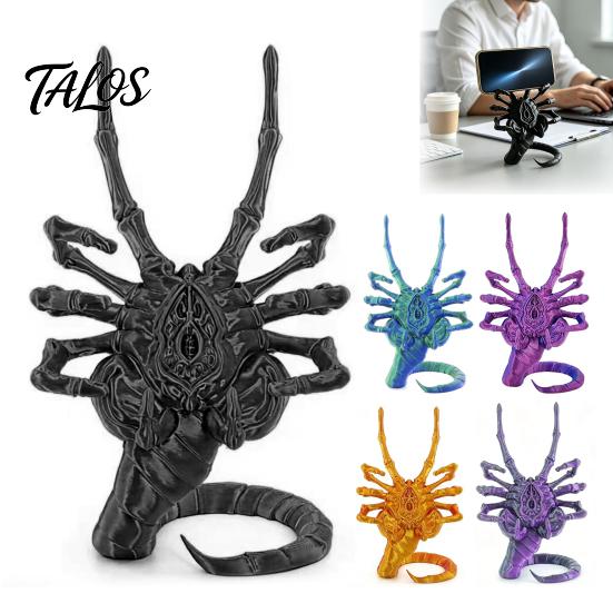 Stable Smartphone Cradle 3D Printed Sci-Fi Horror Phone Holder, Novelty Stand, Unique Gadget for Video Calls Compact Collectible Ornament And Desktop