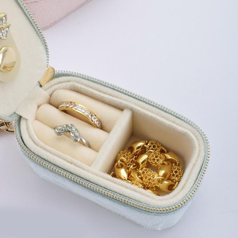 Stilvoller Schmuckhalter mit Schlüsselanhänger Miniatur-Schmuck-Reisebeutel mit Schlüsselanhänger Zubehör für Ringe und Ohrringe