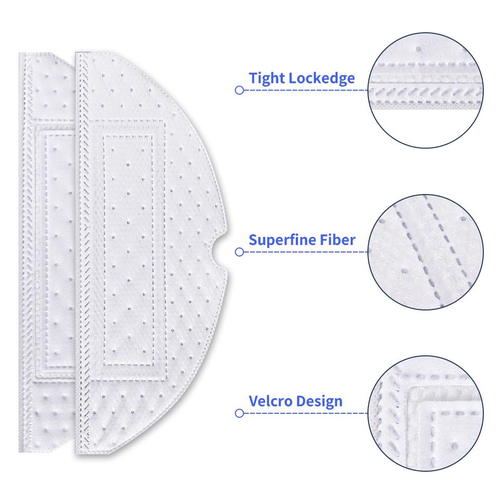 Disposable Mop Cloths For Roborock T7S/T7S Plus/T8Plus/S7/S7Max/S7 MaxV Plus/S7MaxV Ultra/S70 S75/G10/G10S/G10s Pro/G10S PURE Robot Vacuum Cleaner Kit