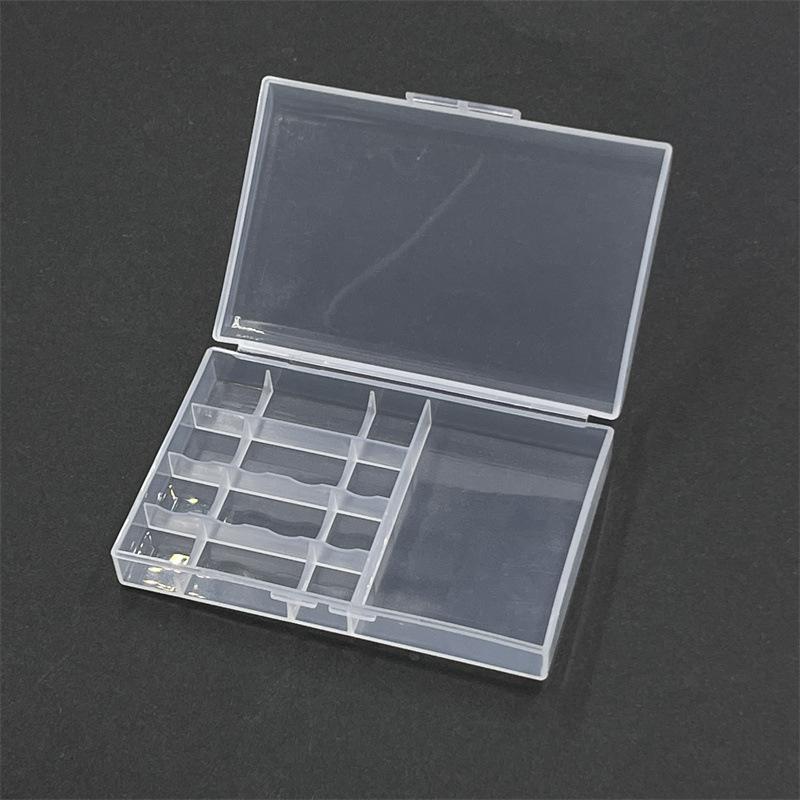 1Pcs Universal Aa Battery Storage Box Transparent Plastic Battery And 4-In-1 Charging Cable Organizer Case