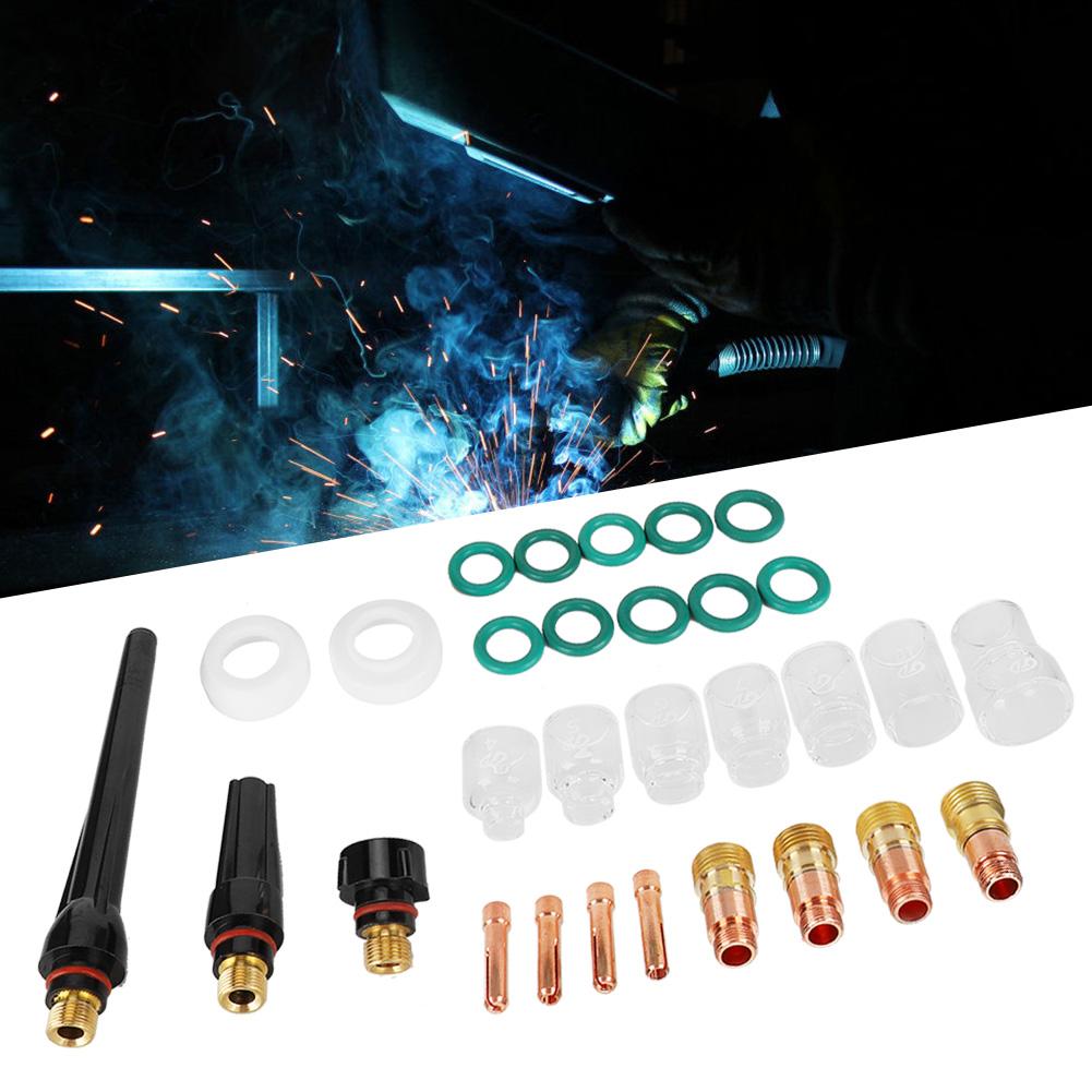 30pcs TIG Glass Cup 4#12# Gas Lens Collet Body Back Cap for WP92025 TIG Welding Torch (30pcs )
