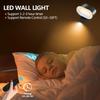 LED Wandleuchten, Wiederaufladbare Wandleuchtenlampe 3 Farben Fernbedienung und Touch, 360° Drehbar Dimmbare Wandleuchte für Schlafzimmer