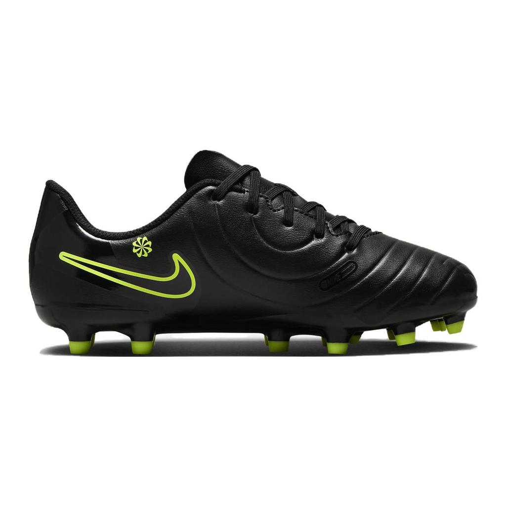 Nike Tiempo Legend 10 Club MG Grade School 'Black Volt' (Unisex) Black / Volt Kids' Soccer Shoes DV4352 001