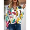 Women's T Shirt Quarter Zip Long Sleeve Casual Graphic Geometric Abstract