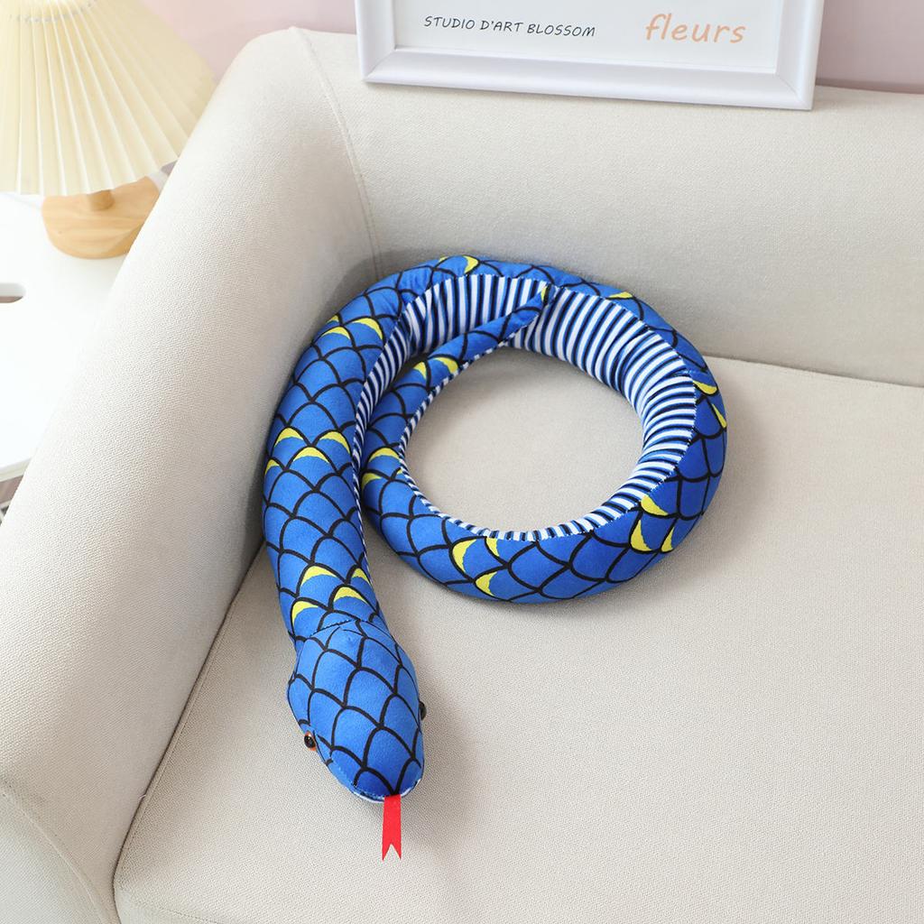 Simulated Big Snake Python Coiled Snake Doll Plush Toy Zodiac Snake Doll Boy Trick Doll