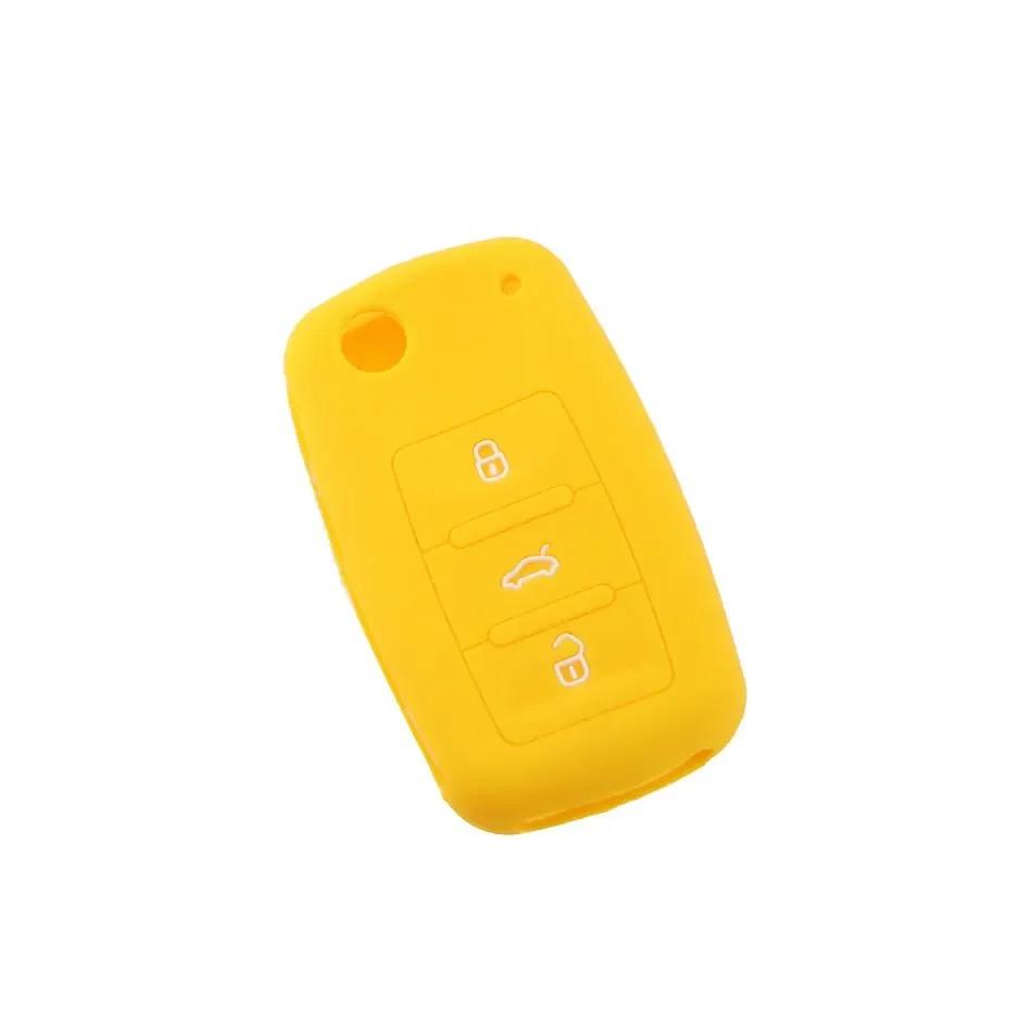 Car Key Cover Silicon Holder For Volkswagen Vw Polo Tiguan Passat Golf Eos Scirocco B5 B6 B7 3-Button Car Keys Protector