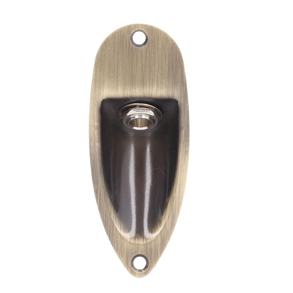 Guitar Input Output Jack Socket Plate Boat Style Electric Guitar Replacement Parts Bronze Color