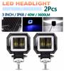 2PC 3Inch 12V 24V 6500K 40W Waterproof   CREE LED Angel Eyes Light Bar Offroad Car Boat led Work Light Spot Light